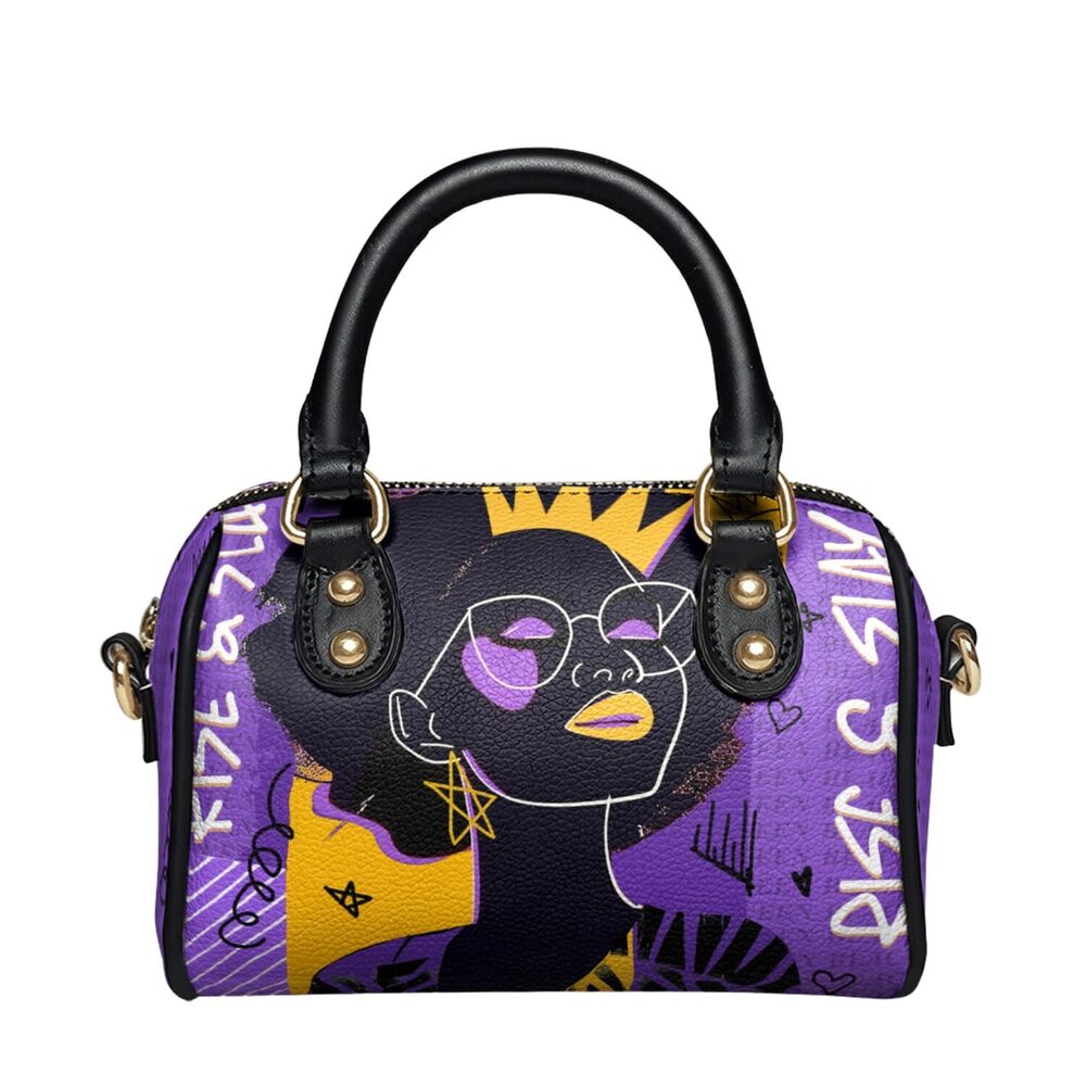 3632 African Mini Satchel Bag Top Handle, Small Crossbody Handbag, Vegan
